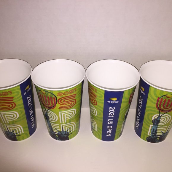 US OPEN 2021 TENNIS Event 8 Large Souvenir Plastic CUP/Tumbler New York SET OF 8 - Picture 4 of 4